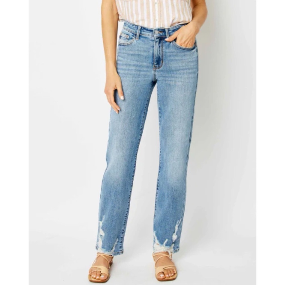 Judy Blue Faded Light Blue Straight Leg Jeans